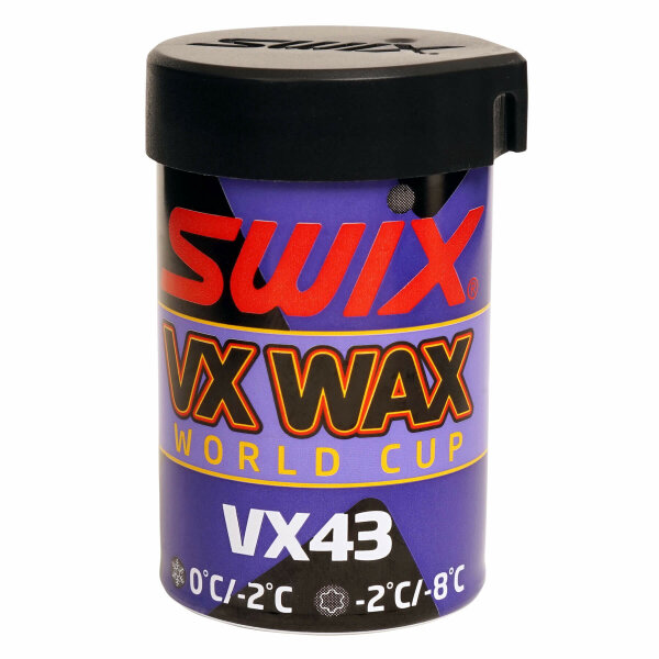Swix Langlauf-Steigwachs VX43 Hartwachs High Fluor blau 0 bis -8°C