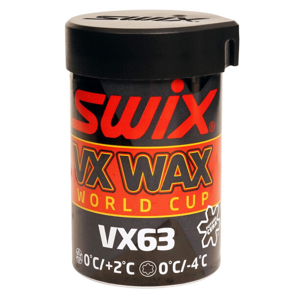 Swix Langlauf-Steigwachs VX63 Hartwachs High Fluor violett-schwarz +2 bis -4°C