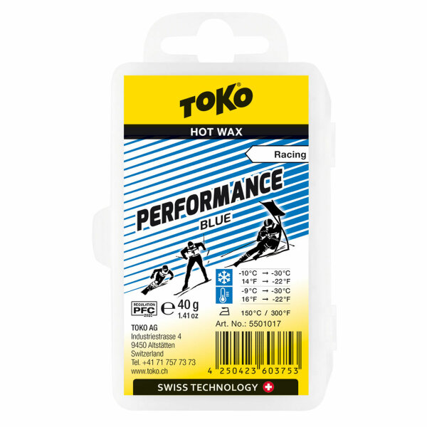 Toko Trainingswachs Performance LF cold blau 40g Level 4