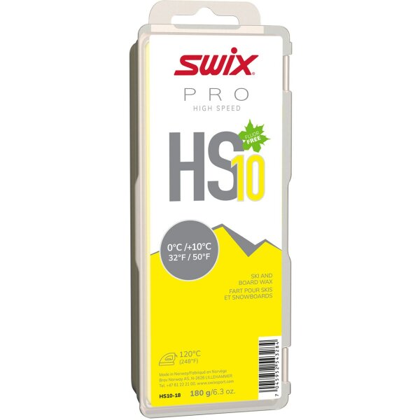 Swix Trainingswachs HS10 High Speed gelb 180g Level 4
