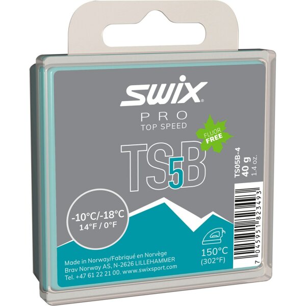 Swix Rennwachs TS5-Black Top Speed türkis 40g Level 5