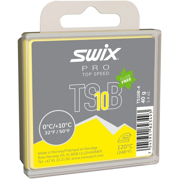 Swix Rennwachs TS10-Black Top Speed gelb 40g Level 5