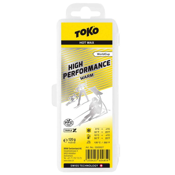 Toko Rennwachs World Cup High Performance warm gelb 120g Level 5