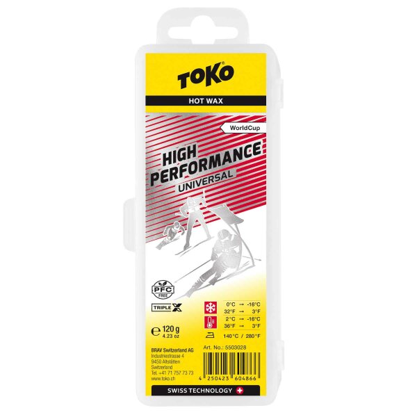 Toko Rennwachs World Cup High Performance Universal rot 120g Level 5