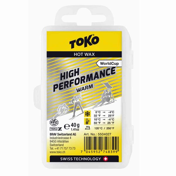 Toko Rennwachs World Cup High Performance warm gelb 40g Level 5