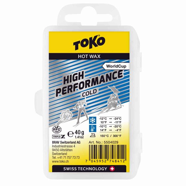 Toko Rennwachs World Cup High Performance cold blau 40g Level 5