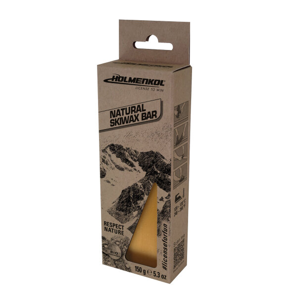 Holmenkol Universal-Bügelwachs Natural Skiwax Bar Bio 150g Level 2