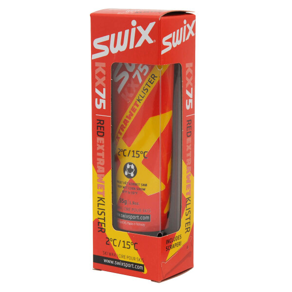 Swix Langlauf-Steigwachs KX75 Klister extra wet gelb-rot +15 bis +2°C