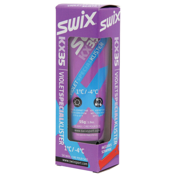 Swix Langlauf-Steigwachs KX35 Klister violett-spezial +1 bis -4°C