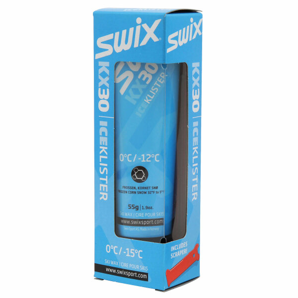 Swix Langlauf-Steigwachs KX30 Klister Eis blau 0 bis -12°C