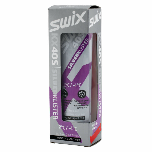 Swix Langlauf-Steigwachs KX40S Klister violett-silber +2 bis -4°C